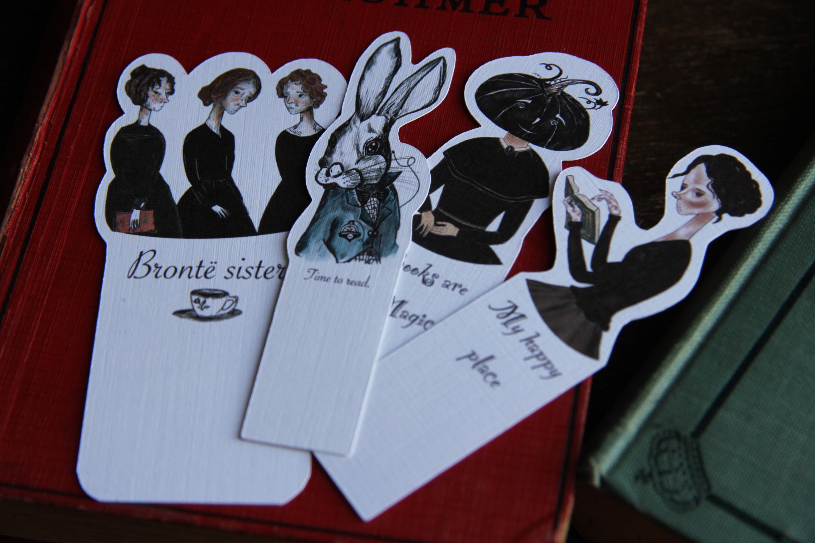 White Rabbit Bookmark, Alice in Wonderland Bookmark, Tiny Bookmark ...