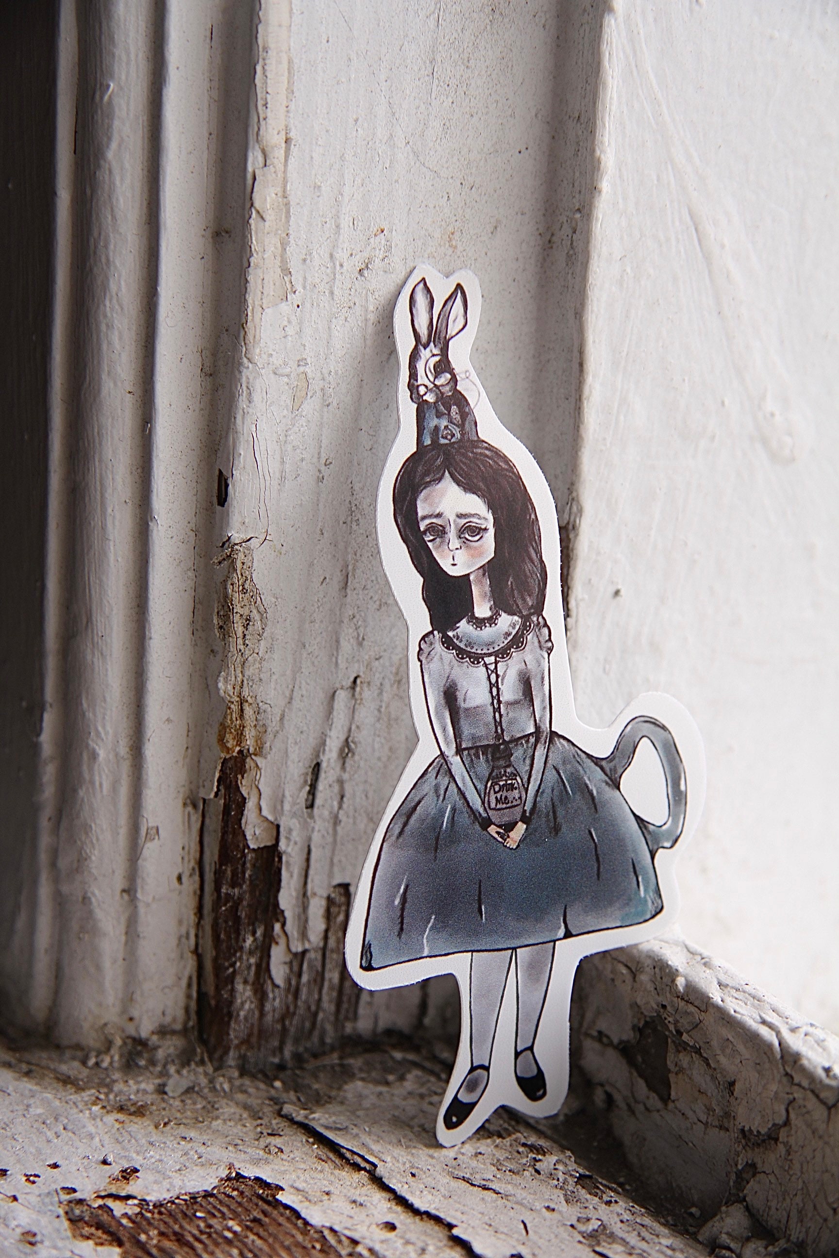 Alice in Wonderland White Rabbit Sticker | Etsy