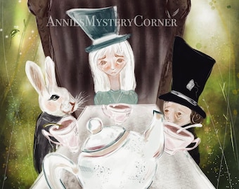 Alice in wonderland art print, mad hatter art print, Alice’s adventures art print