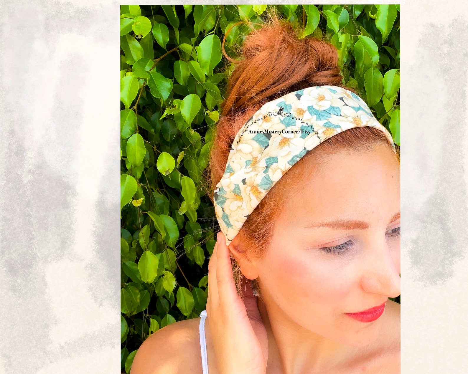 Floral Cotton Headscarf Headbands for Girls Linen Headband Etsy