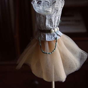 Mini paper dress, tulle dress, paper and tulle dress, paper dress, miniature paper dress, princess dress, fairy dress, miniature fairy