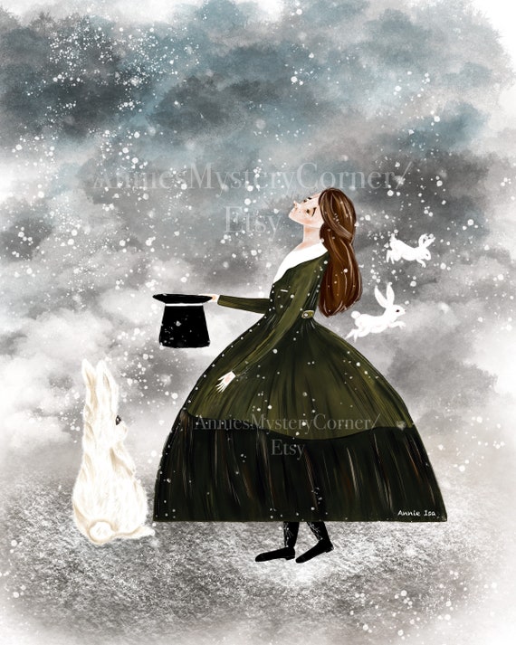 Winter is an old Fairytale art print, winter card, Christmas card, winter art print, magic dust art print, winter wonderland art print
