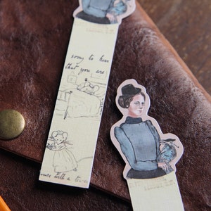 Beatrix Potter bookmark, tiny bookmark, book lovers art, handmade bookmark