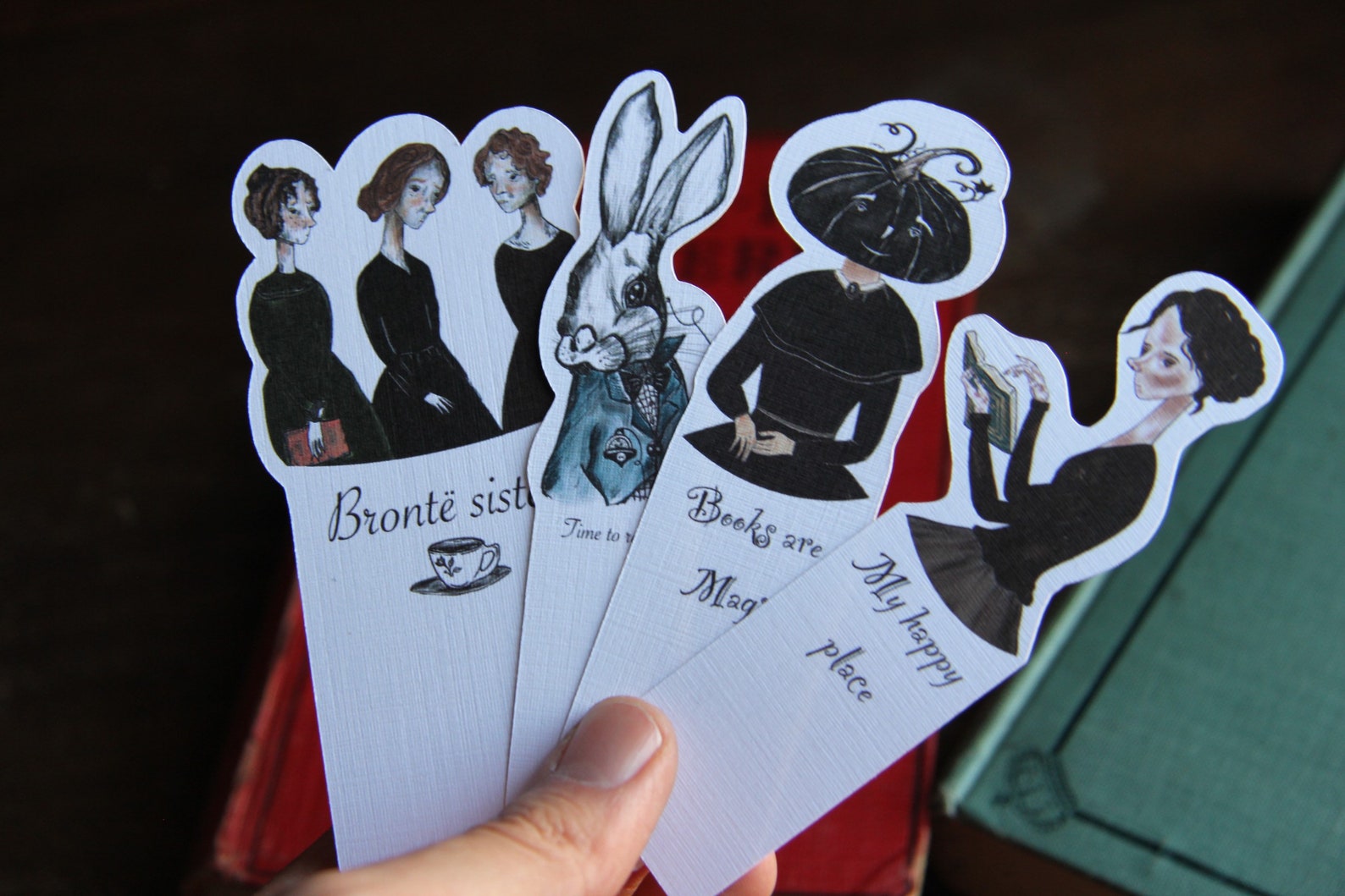 White Rabbit Bookmark, Alice in Wonderland Bookmark, Tiny Bookmark ...