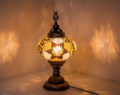 Bedside Table Lamp Turkish Moroccan Mosaic Lantern Night Stand Moon Lamp - Free Shipping
