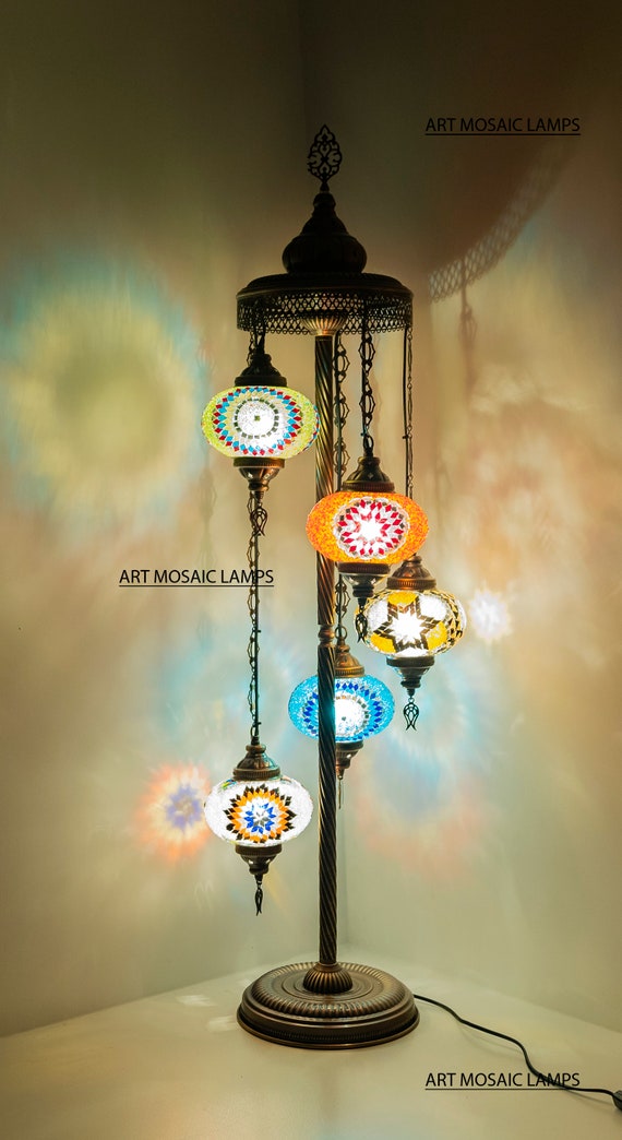 Floor Lamp Standing Bedside Handmade Turkish Mosaic Moroccan Home Decor Lamps Free Fast