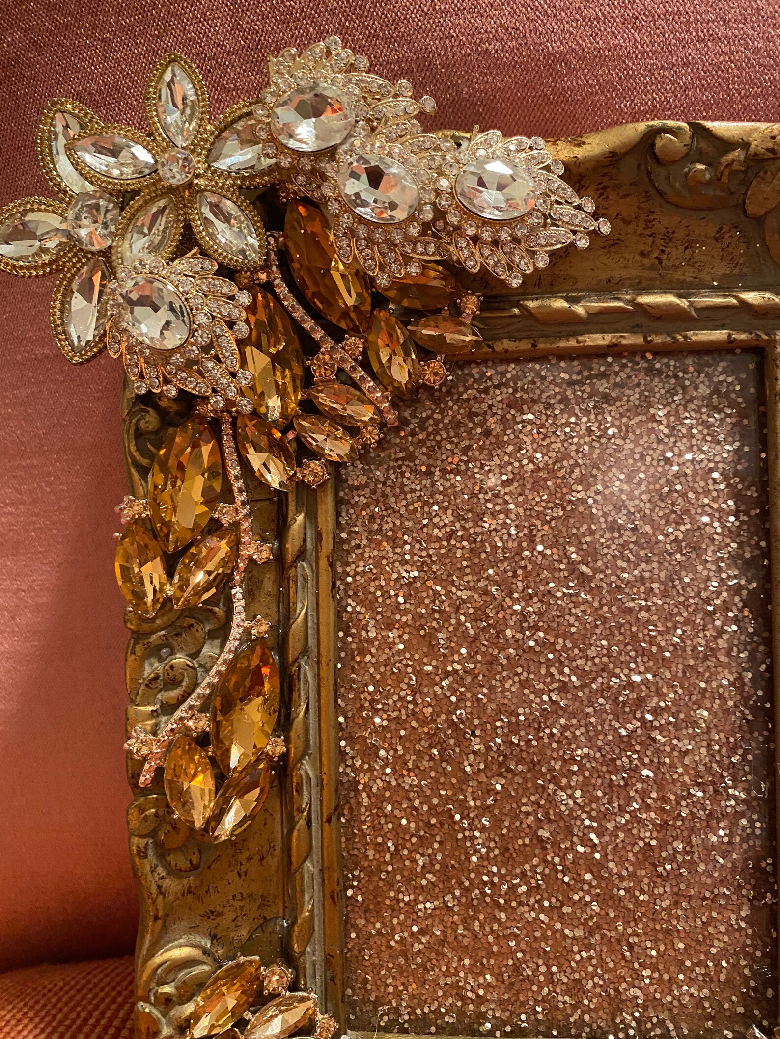 Antique jeweled and rhinestone gold glitter frame 4x6 Etsy