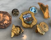 Lapel Pin Lot 1 Pompei Enamel, Future Nurse s, Better World, NY Central RR, Wood County Schools, Harp Enamel, Church 10 Yrs Service, 4H.