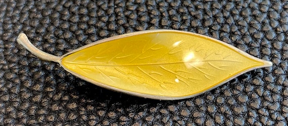 David Andersen Brooch Sterling Norway Yellow Guil… - image 3