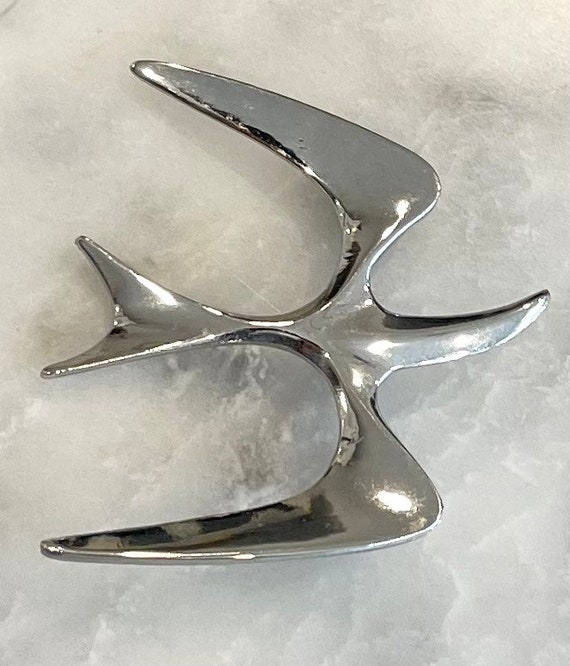 Sarah Coventry Dove Brooch Silver Peace Shiny. Si… - image 3