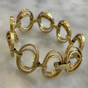 Amerikaner Bracelet Brushed Gold Signed.