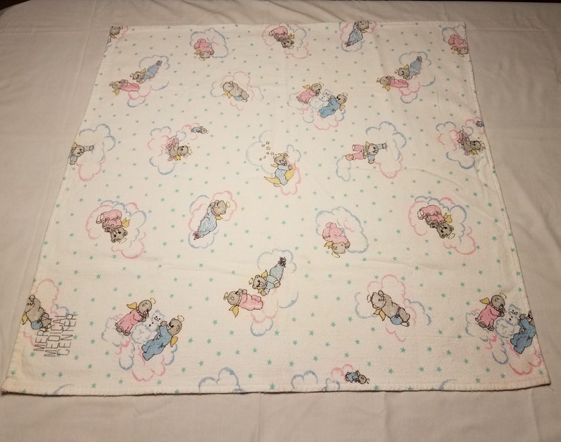 Vintage Hospital Blanket Nursery Mercy Medical Center Flannel Etsy