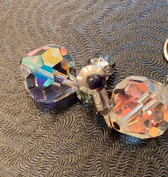 LaGuna Aurora Borealis Crystal Drop Earrings Silv… - image 6