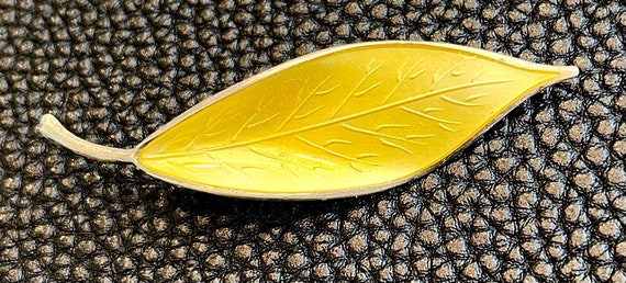 David Andersen Brooch Sterling Norway Yellow Guil… - image 1