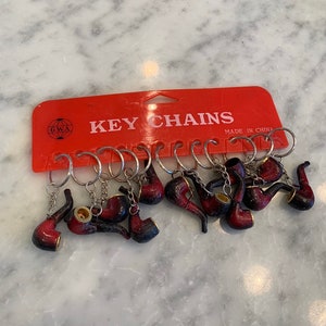 Pipe Keychains Store Display Advertising Bright Red 12 G.W.A. Collectible Decor. Man Cave