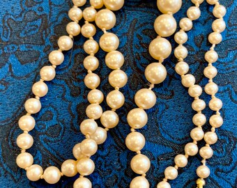 Monet glas parel ketting afgestudeerd Hand gebonden ondertekend 22&quot; glamoureuze