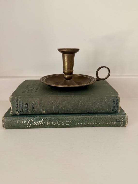 Vintage Brass Candlestick Holder with Handle