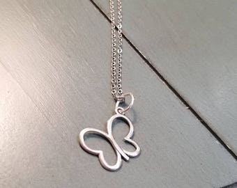 Butterfly Charm Necklace: Delicate Silver Pendant