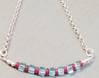 Appatite and Ruby Sterling Silver Bracelet: Gemstone Jewelry