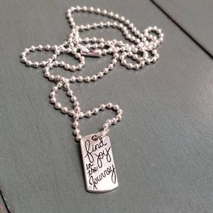 Find Joy in the Journey Charm Necklace / Motivational Charm / Inspirational Charm / Charm Necklace / Joy Charm / Journey Charm