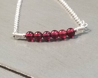Sterling Silver Garnet Bracelet: January Birthstone Jewelry