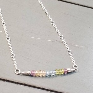 Sterling Silver Multi Gemstone Necklace / Gemstone Necklace / Gemstone Jewelry / Citrine Amethyst blue Topaz Peridot Necklace