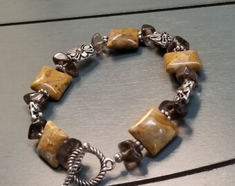 Jasper and Smoky Quartz Bracelet