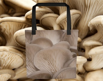 Oyster Mushroom Tote bag, Cottagecore Reusable Goblincore Aesthetic Sustainable Cute Plant Market Shoulder Shopping