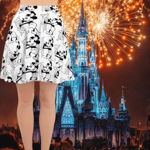 Steamboat Willie Skater Skirt, Willy vintage retro dress hoodie magical mouse 1928 animation nautical Adult Walt 100 Years Dresses Mickey image 2