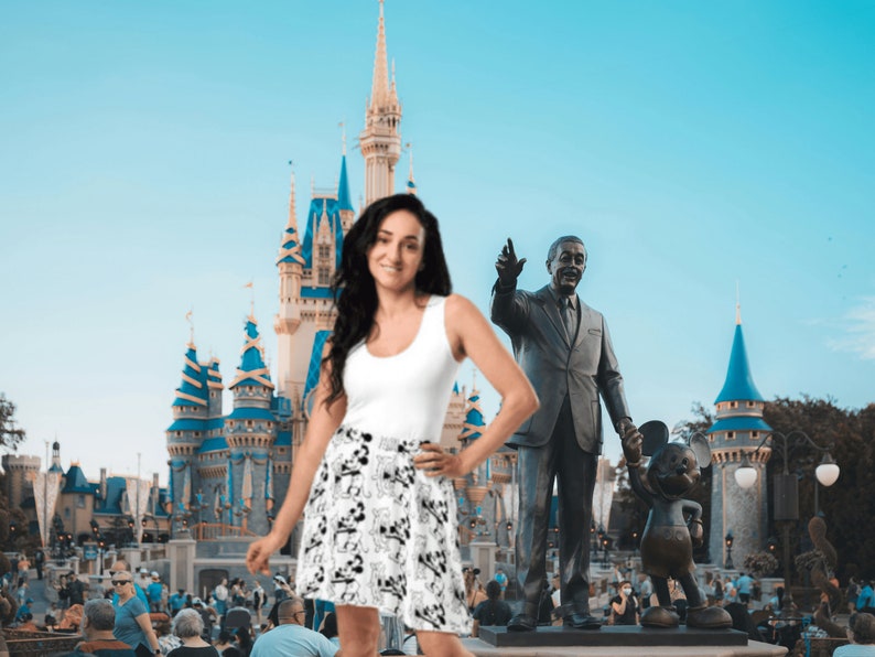 Steamboat Willie Skater Skirt, Willy vintage retro dress hoodie magical mouse 1928 animation nautical Adult Walt 100 Years Dresses Mickey image 5