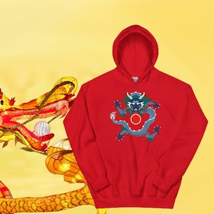 Year Of The Dragon Hoodie, Sweatshirt Hoody Chinese New Year 2024 Lunar New Year Chinese Zodiac Red Black China Dragons Spyro Happy t-shirt image 1