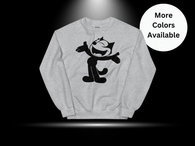 Felix the Cat sweatshirt, spotlight vintage cartoon t-shirt tee lowrider cartoons gift graphic retro streetwear unisex shirt image 1