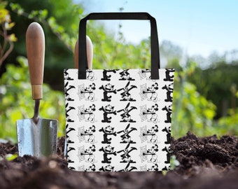 Steamboat Willie Oswald Felix the Cat Tote Bag, vintage retro farmers market reusable magical mouse animation Walt 100 Years Mickey grocery