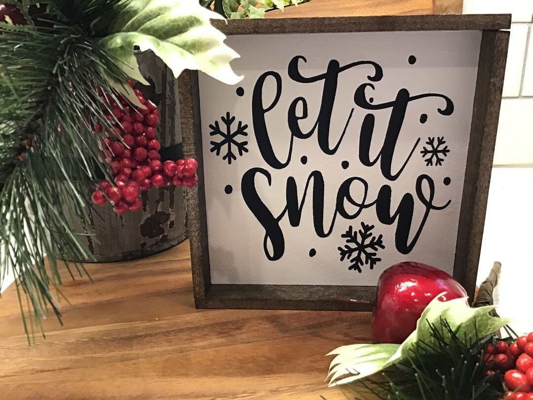 Let It Snow Wood Sign | Christmas Sign | Sign Tier Tray | Tiered Tray ...