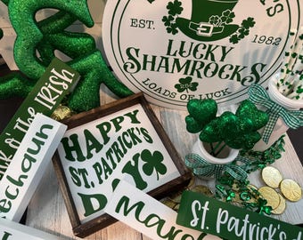 St. Patricks Day Sign | Happy St. Patrick's Day | Sign Tier Tray | Tiered Tray | St Patricks Day Decor | Framed Sign | 6" x 6" Framed Sign
