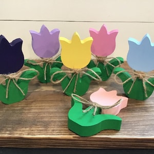 Wood Easter/Spring Wood Tulips | Spring Tulips | Easter Tier Tray | Easter Decor | Spring Decor | Tiered Tray Decor | Easter | Spring