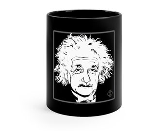 Albert Einstein 11oz. Schwarze Tasse / Wissenschaft / Physik / Relativität