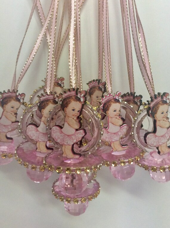 Royal Princess Pink Baby Shower Pacifier Priness Royal Princess Pink Baby Shower Pacifier Priness Party Necklaces Game