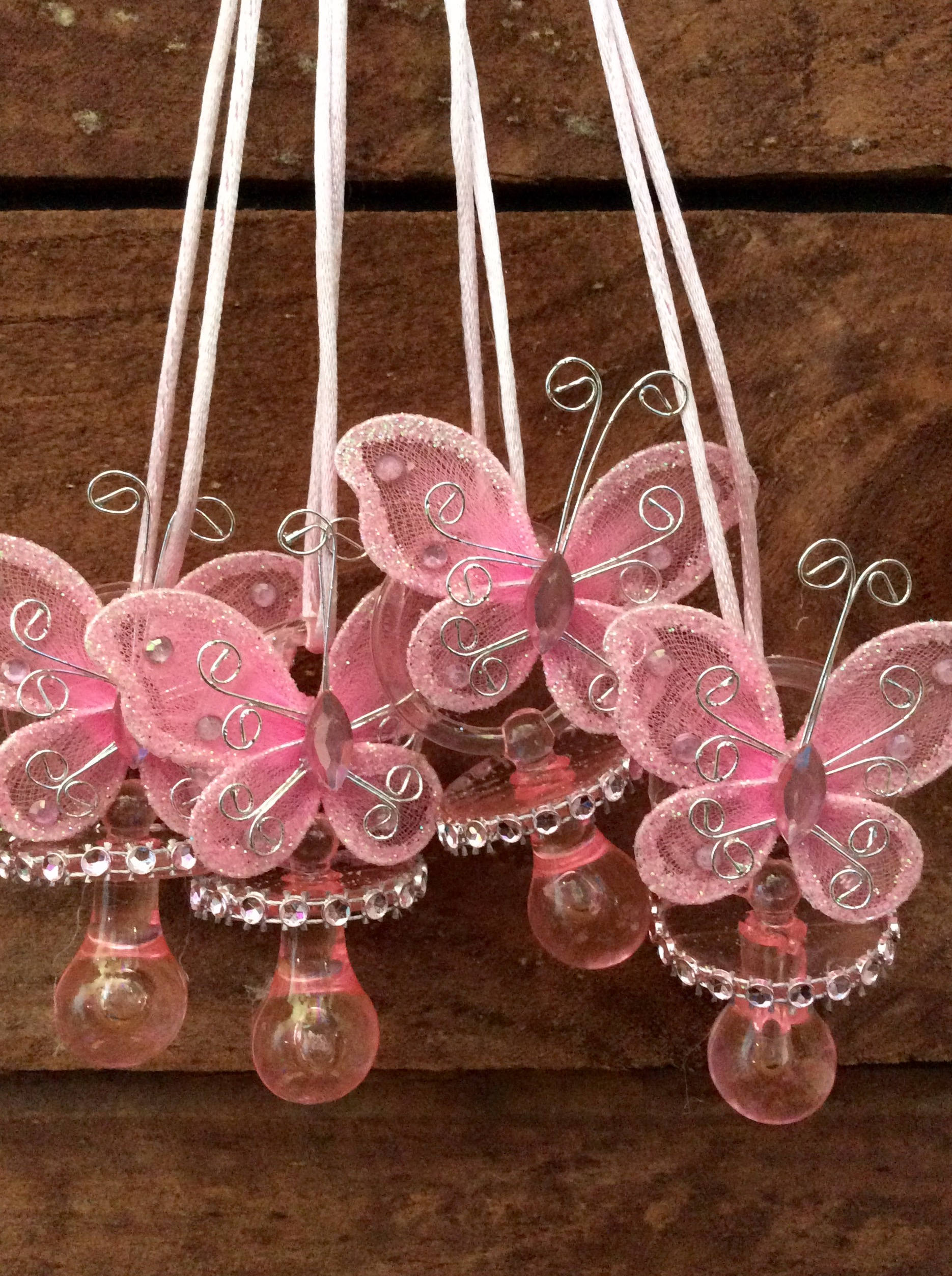 Erfly Pink Baby Shower Pacifier Girl 10 Per Package Erfly Pink Baby Shower Pacifier Necklace Game