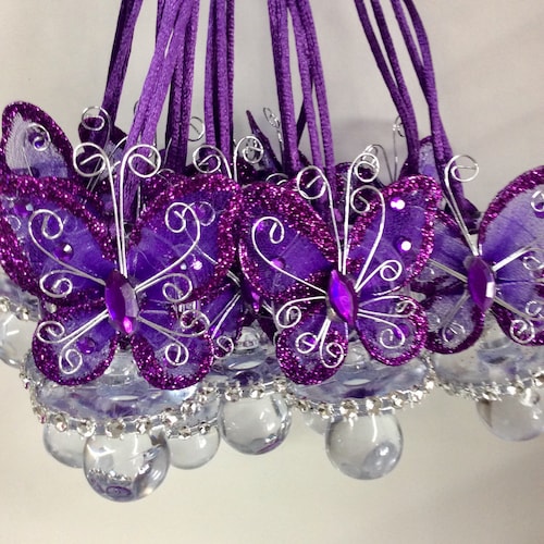 12 Butterfly Baby Shower Pacifier Necklace Favors Baby Shower Etsy