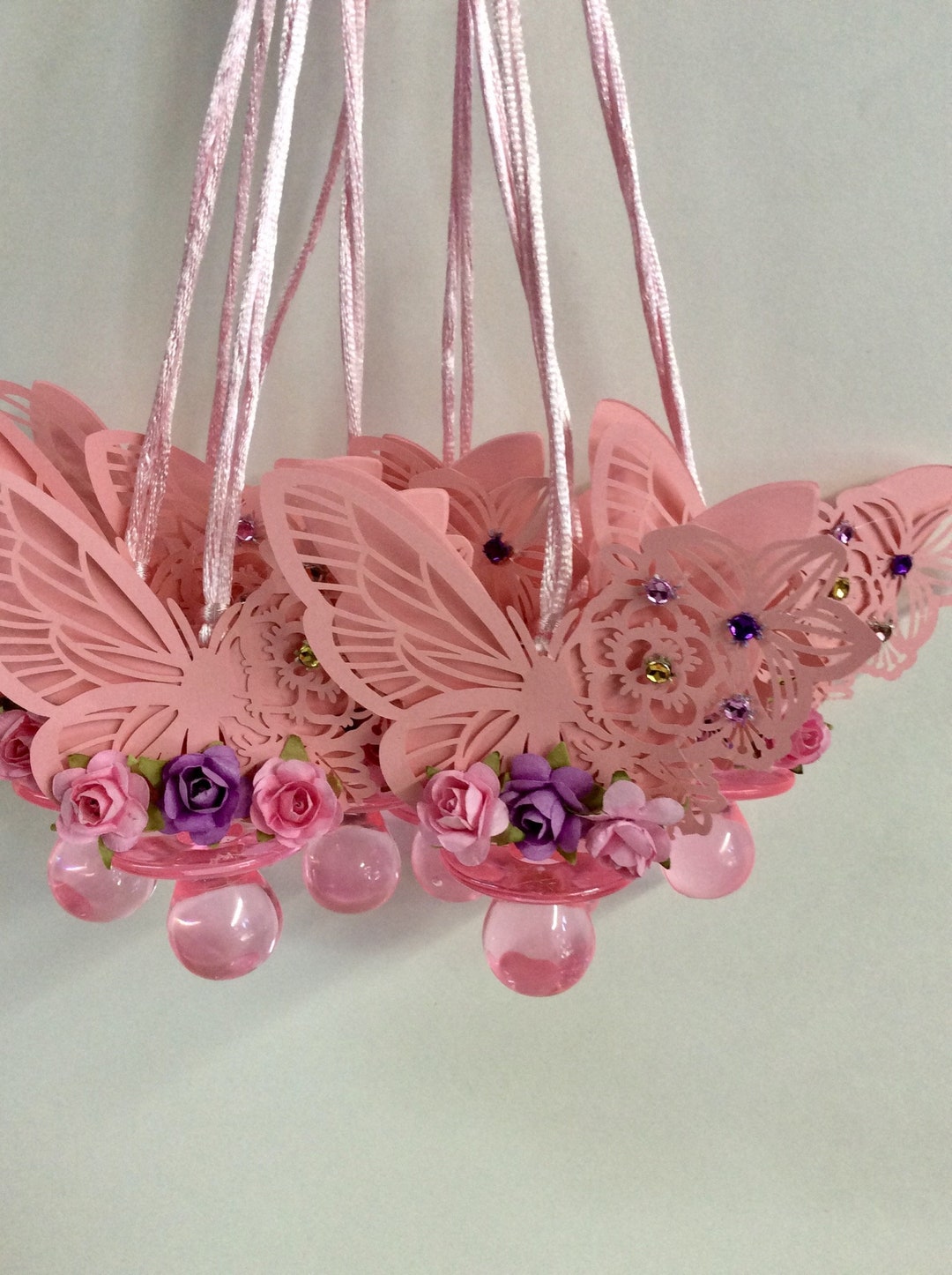 Pink Butterfly Baby Shower/pink Butterfly Baby Shower Necklace Game