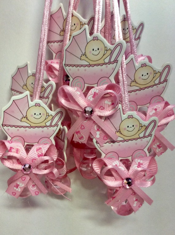 Carriage Pink Baby Shower Pacifier Party Necklace Game Favors 10