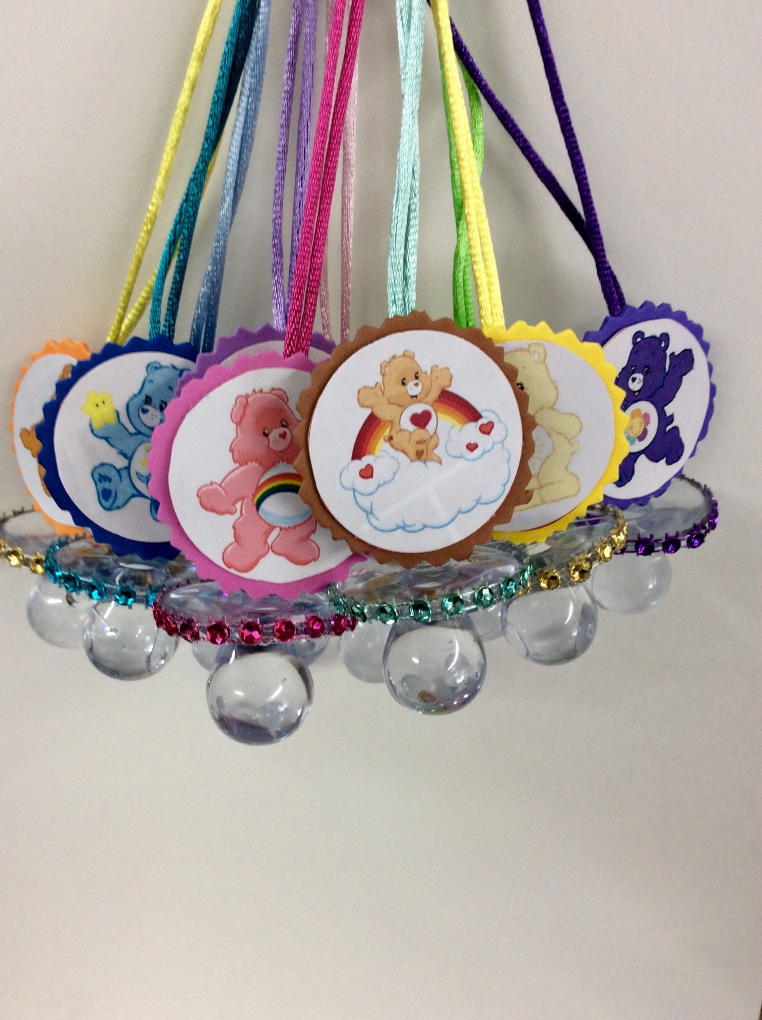 Care Bears Baby Shower Favor Care Bears Baby Shower Pacifier Care Bear Shower Necklace Game Care Bears Baby Shower10 Per Set