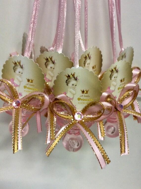 Royal Princess Girl Baby Shower Pacifier Favors Necklace Game