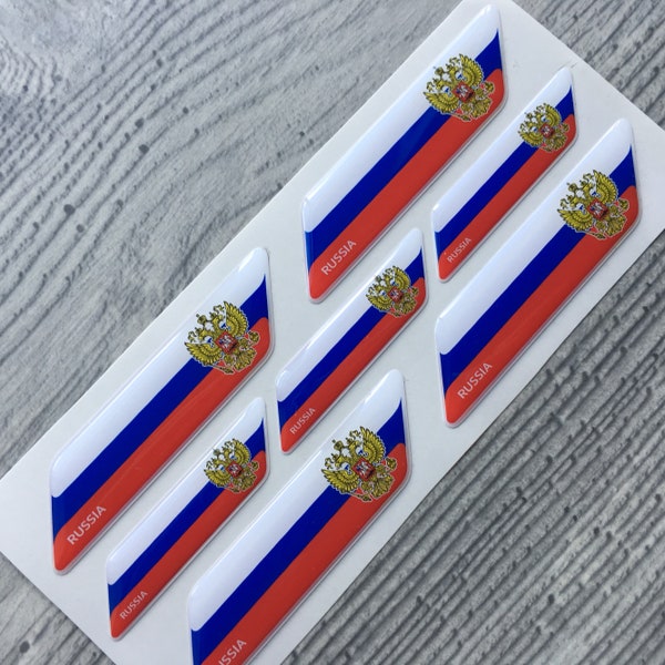 Russland Flagge 3D Epoxidharz gewölbte Aufkleber