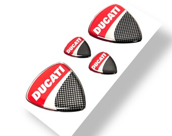 Pegatinas con emblema abovedado de resina epoxi 3D de Ducati, cromadas