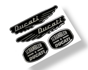 Emblemas adhesivos abovedados 3D para Ducati Scrambler
