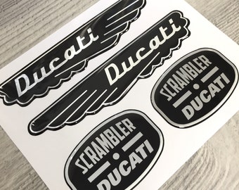 Ducati Scrambler 3d domed sticker emblems