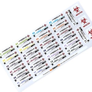 Umbrella Corporation Resident Evil Virus Parasites Champignons Stickers 12 x 38 mm