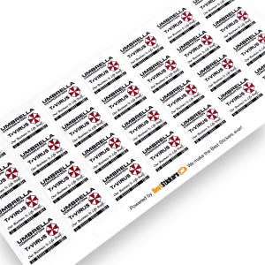 Stickers pour flacons de virus T 25 x 17,5 mm Resident Evil Umbrella Corporation
